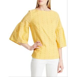CHAPS Yellow Lace XXL Blouse NWT